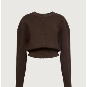 OAK + FORT Brown Cardigan Sweater
